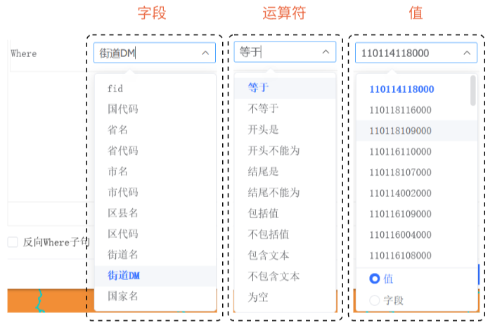 SQL查询条件