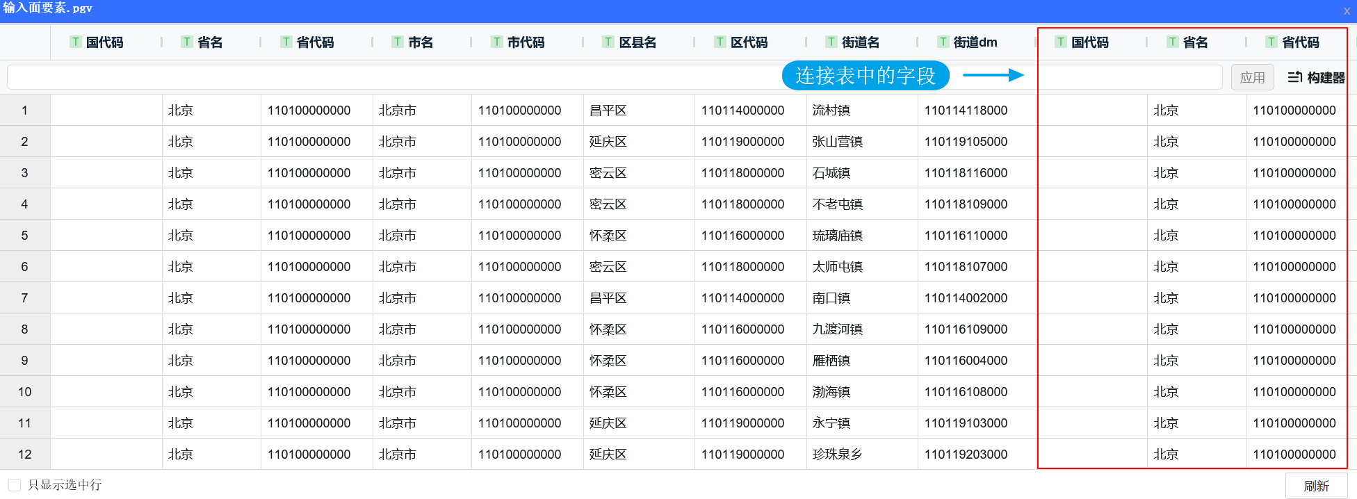 连接结果